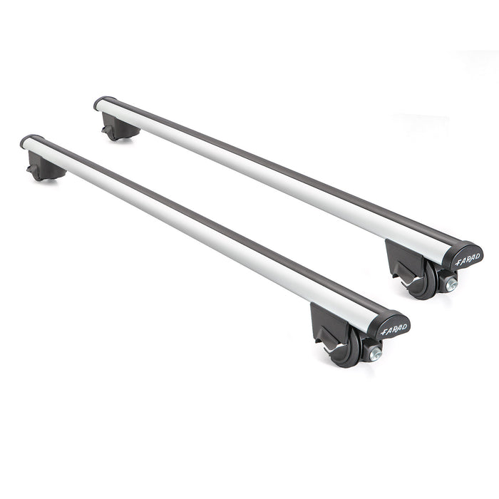 Roof Rack Cross Bars Carrier Rails Silver 2 Pcs Lockable Aluminium