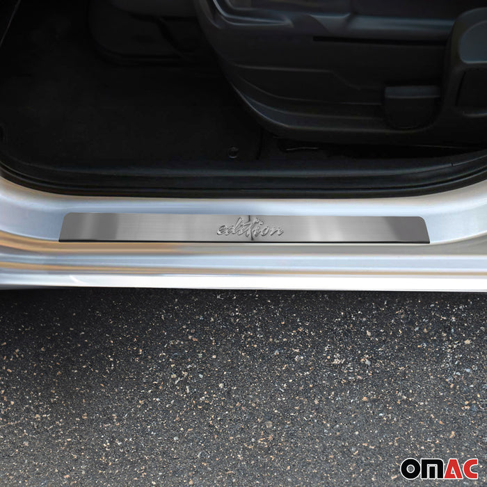 Door Sill Scuff Plate Scratch Protector for Dodge Steel Silver Edition 4x