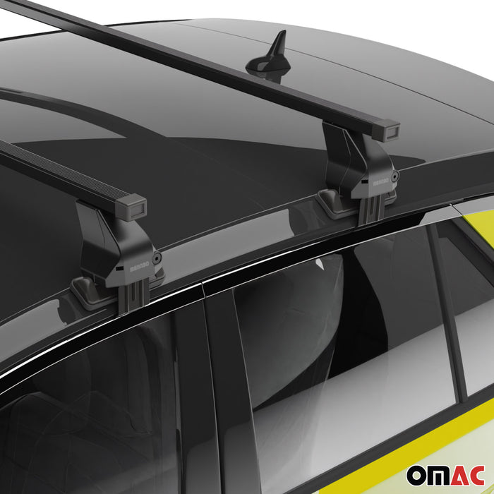 Smooth Roof Racks Cross Bars Carrier for Audi A3 Sportback 2022-2024 Black 2Pcs