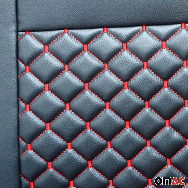 2014-2024 RAM ProMaster Leather Custom fit Car Seat Covers Black Red