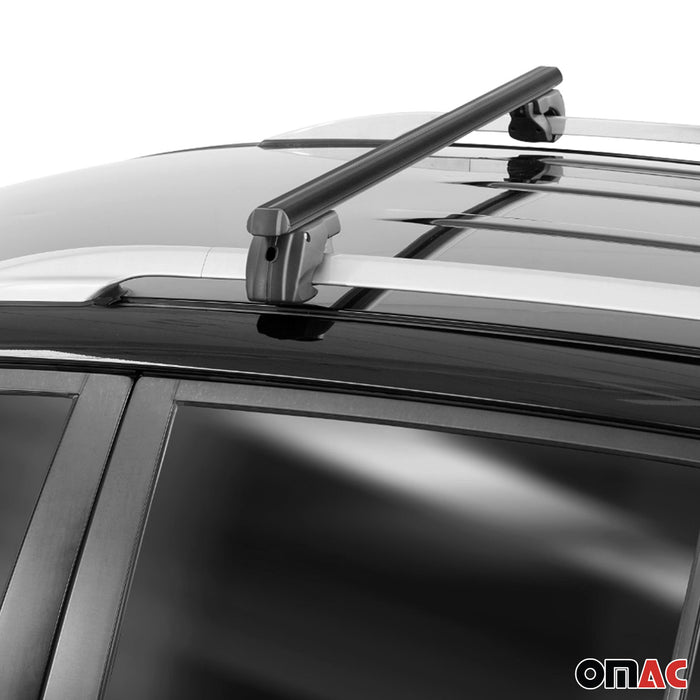 Cross Bar Roof Racks Carrier Aluminium for VW T-Cross 2020-2024 Black 2Pcs