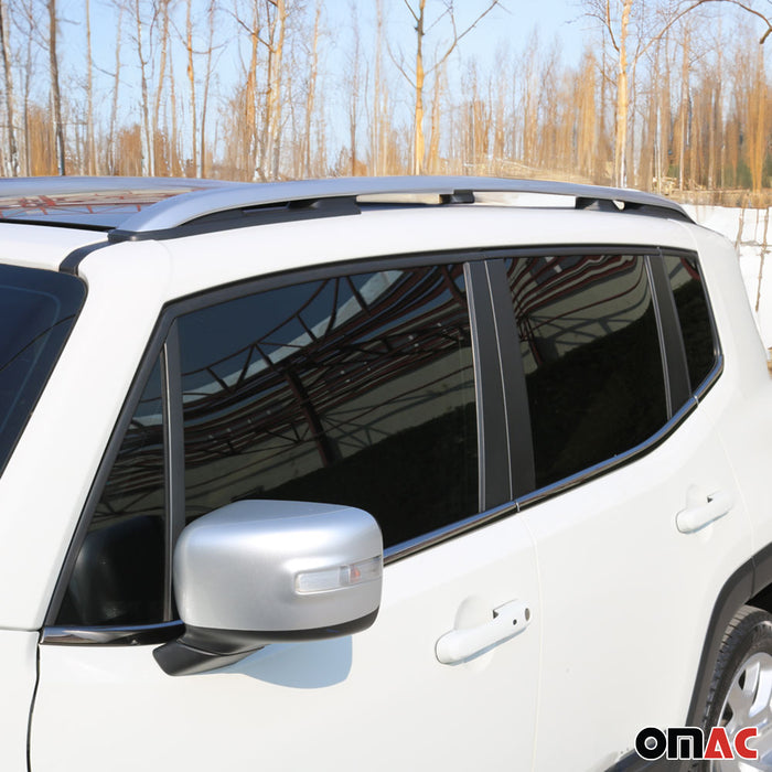 Window Molding Trim Streamer for Jeep Renegade 2015-2023 Steel Dark 6 Pcs