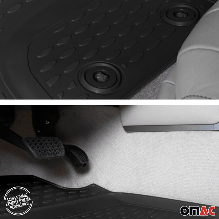 OMAC Floor Mats Liner for Honda Fit 2009-2013 Black TPE All-Weather 4 Pcs
