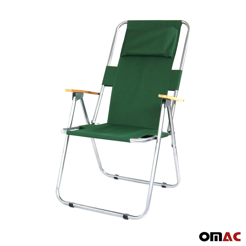 New Folding Padded Wooden Camping Chair Beach Seat Fishing Outdoor Picnic Green