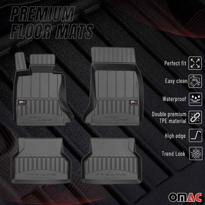 OMAC Premium Floor Mats for for BMW 5 Series E60 E61 2004-2010 TPE Black 4x