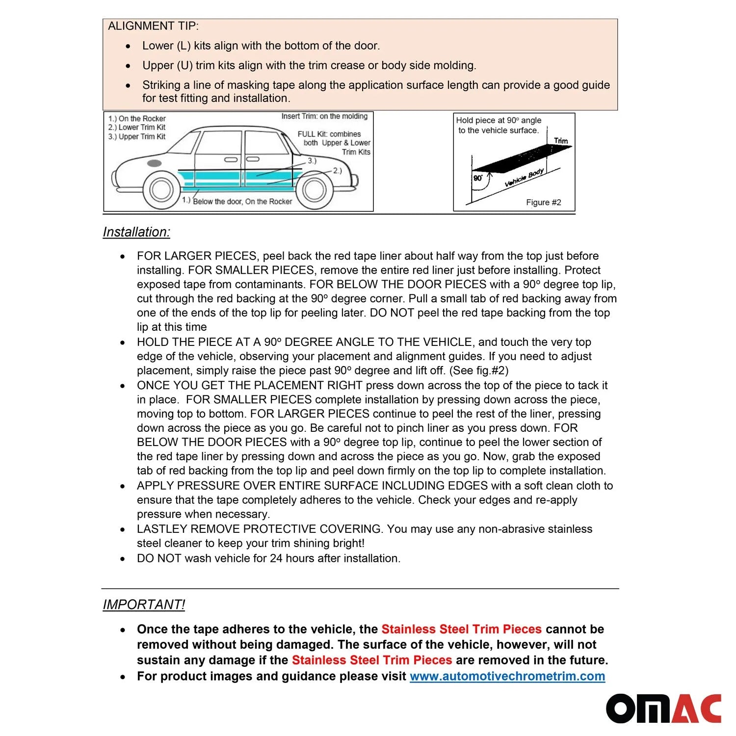 2017-2025 Chrysler Pacifica OMAC Stainless Steel Rear Deck Trim 1Pc