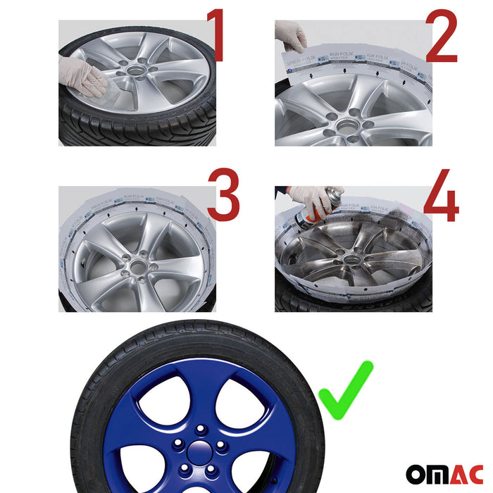 2x Foliatec Wheel Rim Hubcaps Spray Paint Blue Glossy 13.5 Oz
