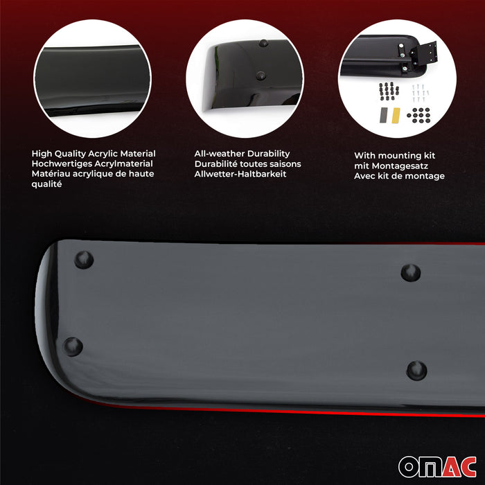Front Windshield Sun Visor Protector for RAM ProMaster 2014-2024 Acrylic Smoke