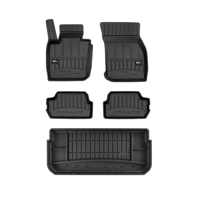 2014-2020 Mini Cooper S Premium Floor Mats & Cargo Liner Full Set All Weather Heavy Duty Black