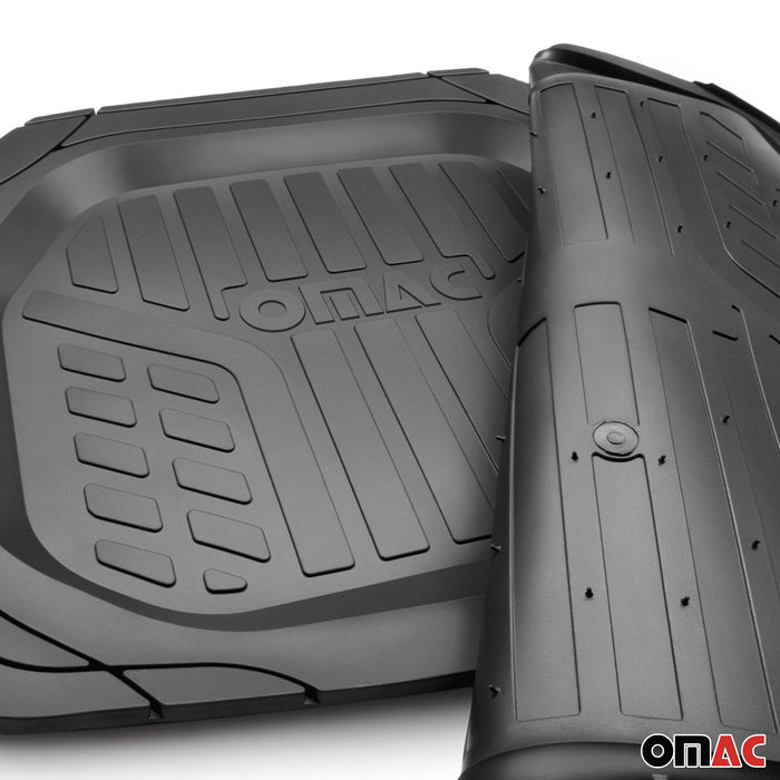 Trimmable Floor Mats Liner Waterproof for Hyundai Santa Fe Black All Weather 4x