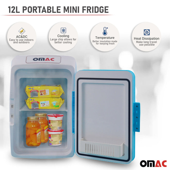 12L Portable Cooler and Warmer Car Refrigerator Outdoor 12V Mini Camping Fridge