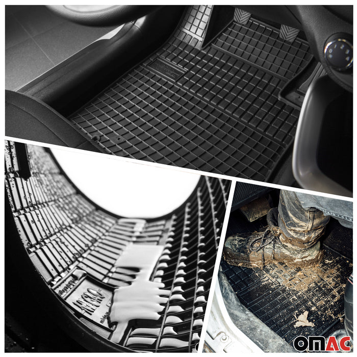 Floor Mats Cargo Liner Set for Toyota Yaris 2013-2020 3D Rubber Black 5 Pcs