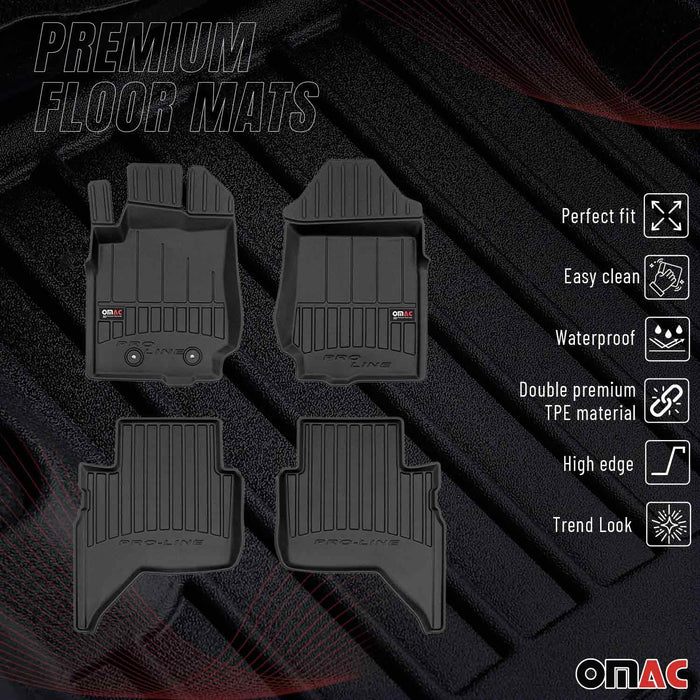 OMAC Premium Floor Mats for Ford Ranger SuperCrew 2019-23 Waterproof Heavy Duty