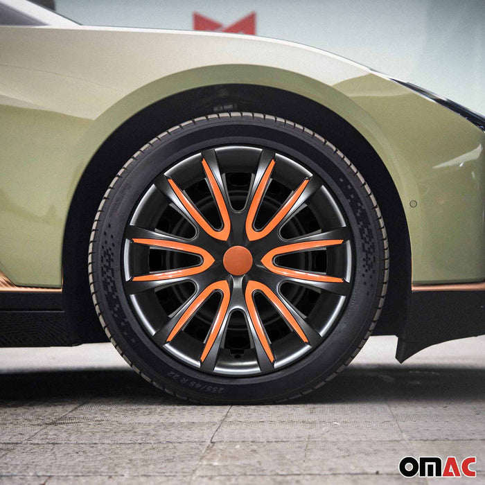 16" Wheel Covers Hubcaps for Chevrolet Express Black Orange Gloss