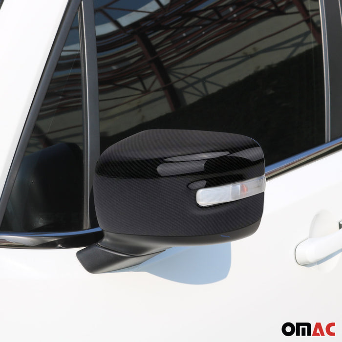 Side Mirror Cover Caps Fits Jeep Renegade 2015-2023 Carbon Fiber Black 2 Pcs
