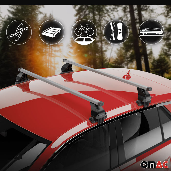 Smooth Roof Racks Cross Bars Luggage Carrier for Audi A4 Sedan 2013-2016 Gray 2x