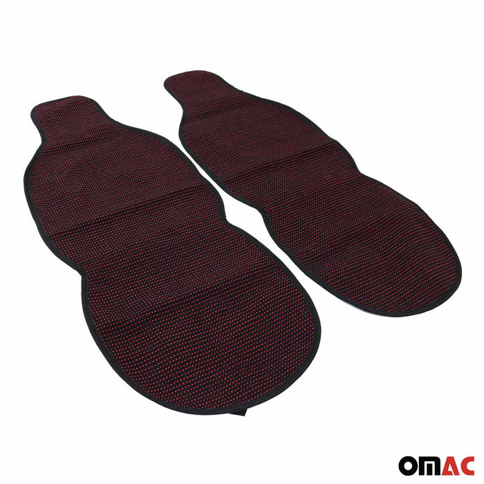 Antiperspirant Front Seat Cover Pads for Alfa Romeo Black Red 2 Pcs