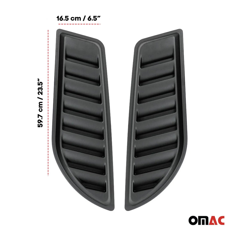 2012-2018 RAM 2500 Hood Scoop Vent Air Flow Intake Black 2 Pcs