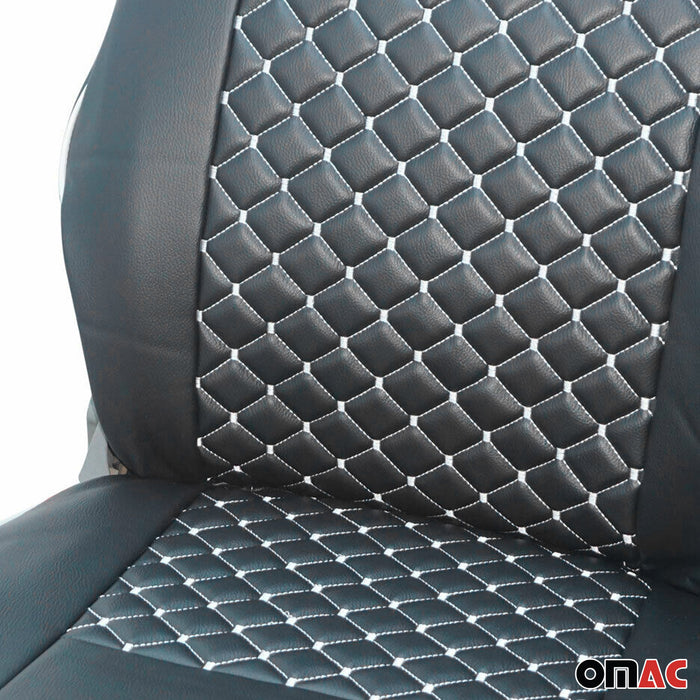 Leather Custom fit Car Seat Covers for RAM ProMaster 2014-2024 Black White