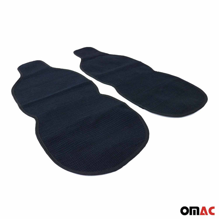 2 Pcs Set Black with Blue Stitches Antiperspirant Odorless Car Seat Cover Pads