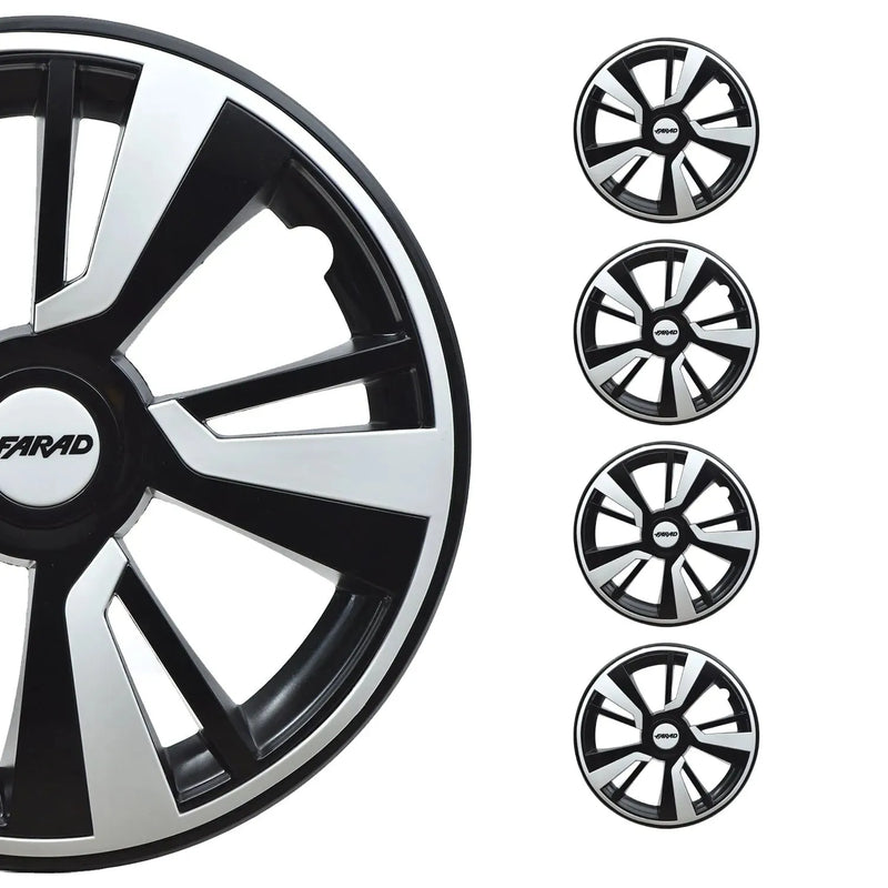 Twintone Hub Caps Wheel Cover 16" Black & White Insert Full Set 4 pcs.