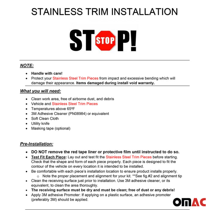 OMAC Stainless Steel Rear Bumper Trim 31Pc Fits 2004-2015 Nissan Titan