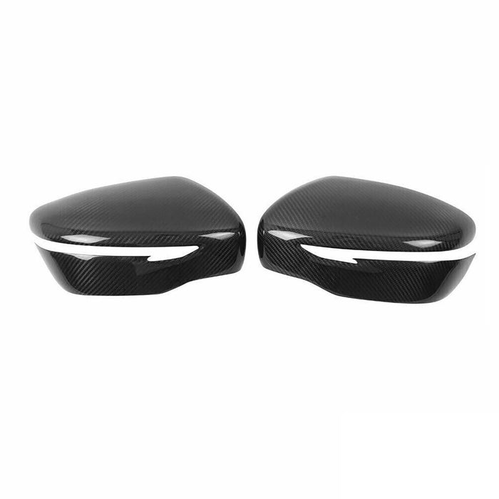 Side Mirror Cover Caps Fits Nissan Kicks 2018-2024 Carbon Fiber Black 2 Pcs