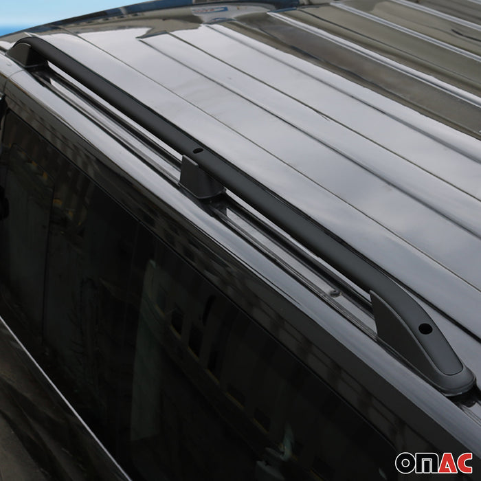 Roof Racks Side Rails for VW T5 Caravelle Multivan 2003-2015 Black Alu 2Pcs