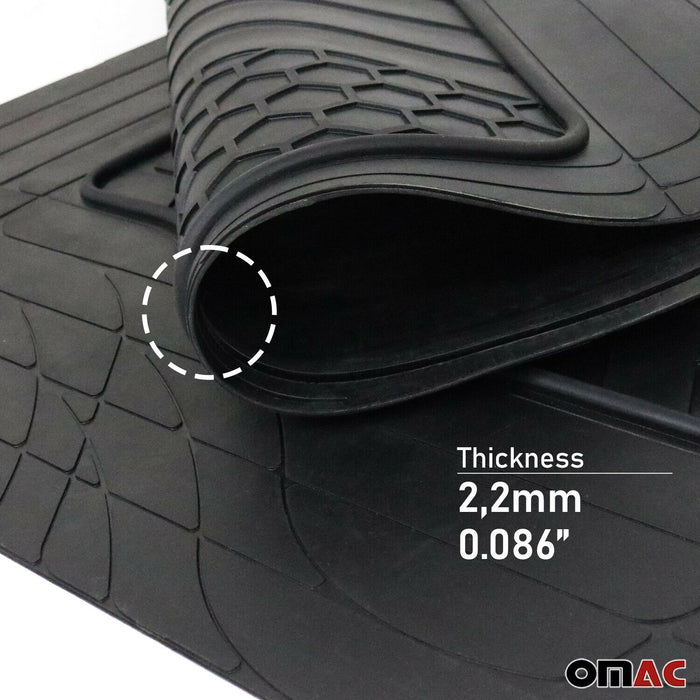 Floor Mats Liner 3-Row Car Trimmable for Jeep Wagoneer 2022-2024 Black 8 Pcs