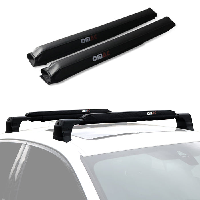 19" Roof Rack Pads Surfboard Windsurf Crossbar Pads for Acura Black 2 Pcs