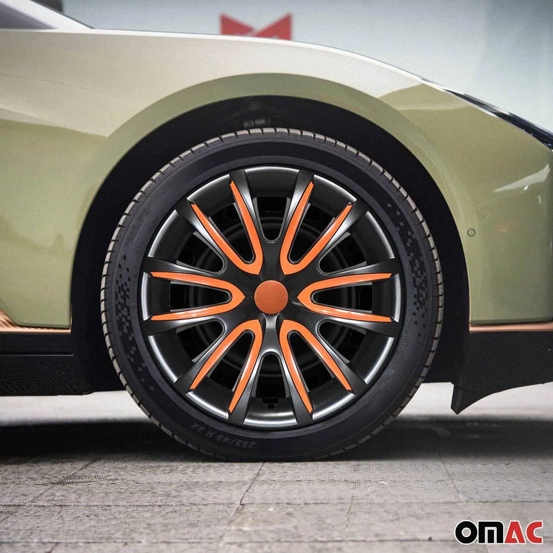 15" Wheel Covers Hubcaps for Toyota Black Orange Gloss - OMAC USA