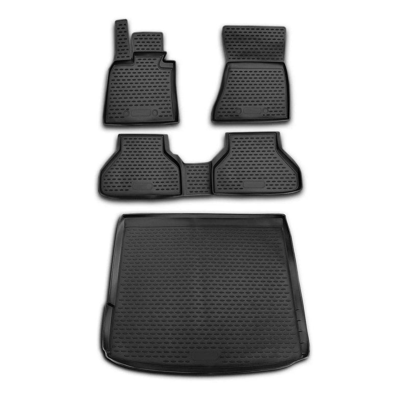 2008-2014 BMW X6 E71 & E72 Floor Mats & Cargo Liner Full Set All Weather Black