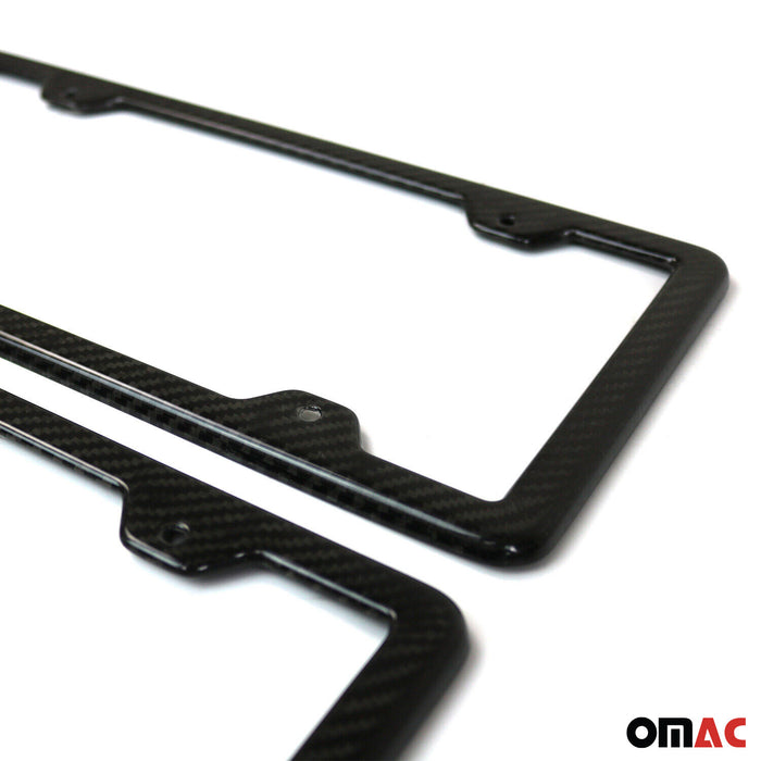 License Plate Frame tag Holder for Infiniti QX60 Carbon Fiber Black 2 Pcs