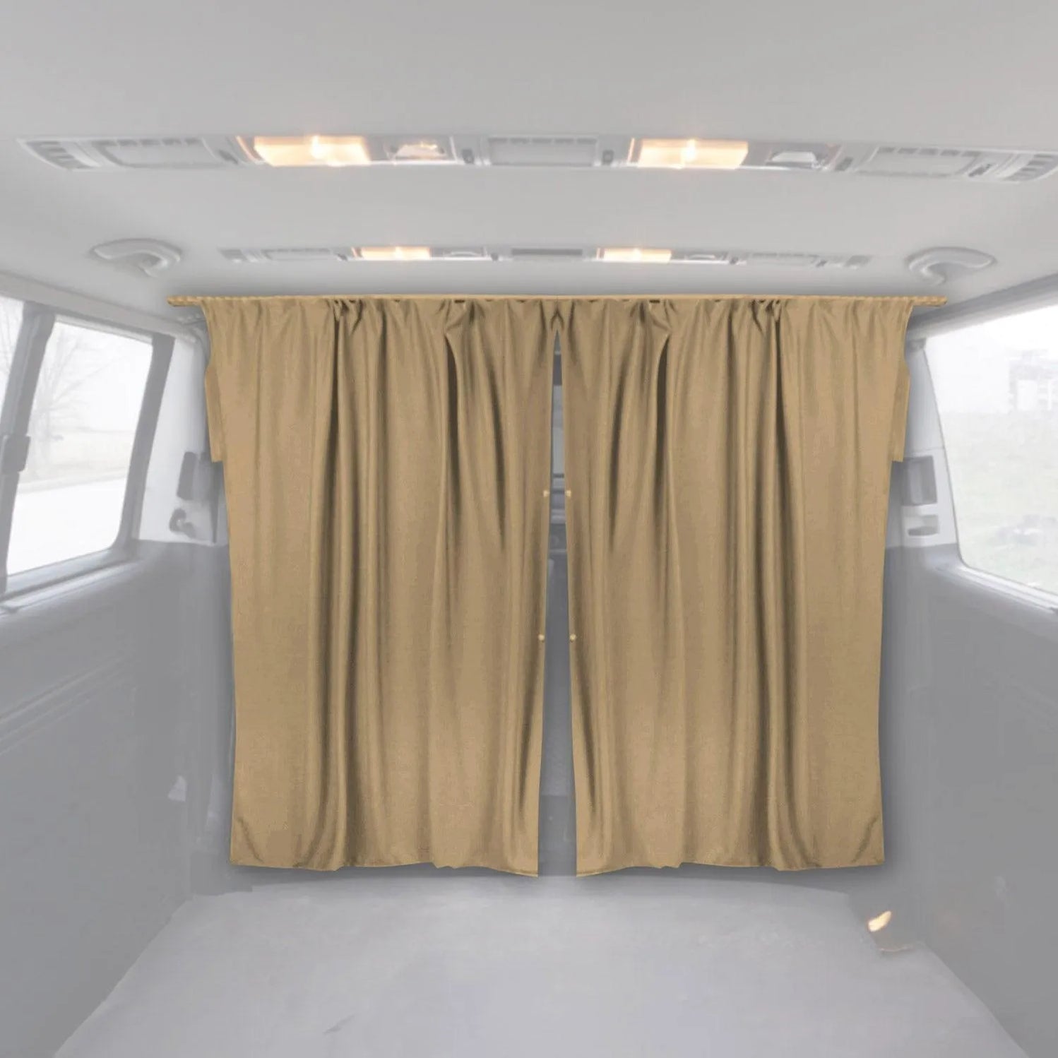 Cabin Divider Curtain Privacy Curtains fits Ford Transit Beige 2 Curta