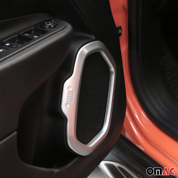 Speaker Frame Chrome for Jeep Renegade 2015-2018 Silver Chrome 4 Pcs