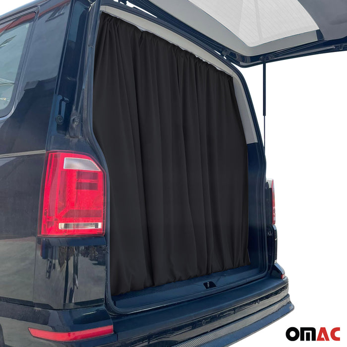 Cabin Divider Curtains Privacy Curtains for Chevrolet Express Black 2 Curtains