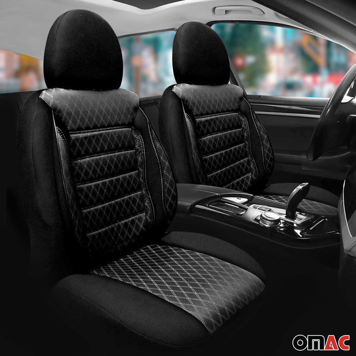 Front Car Seat Covers Protector for Smart Black Breathable Cotton