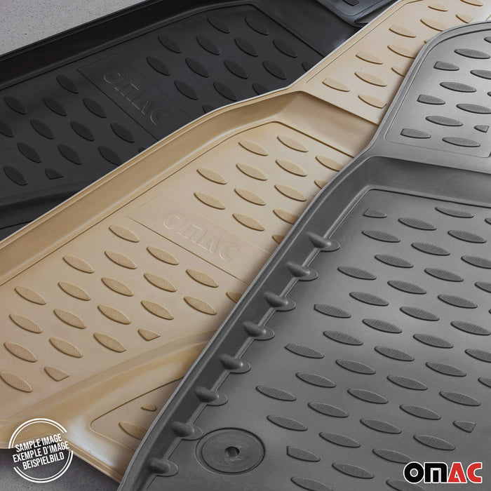 Floor Mats Liner For Mercedes C-Class Sedan W204 2008-2014 Molded 3D Tan 4 Pcs