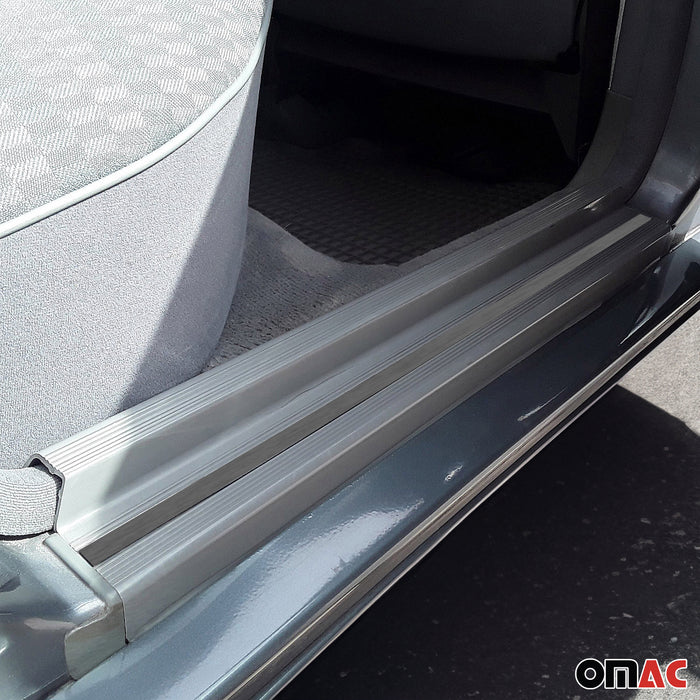 Brushed Chrome Side Door Sill Cover Steel 4 Pcs Fits MB E-Class W201 1984-1993