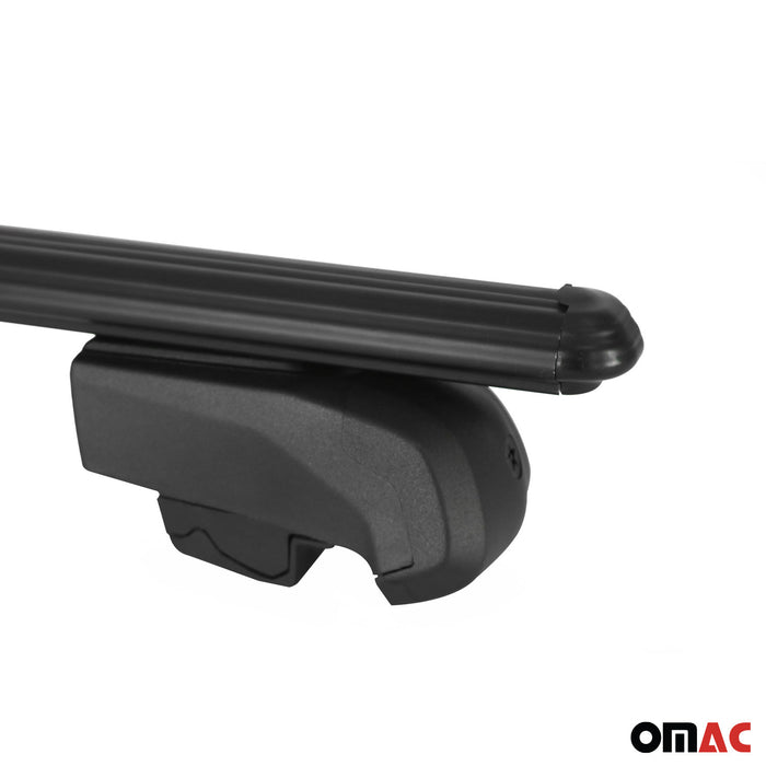 Lockable Roof Rack Cross Bars Luggage Carrier for Audi Q8 2019-2024 Black 2Pcs