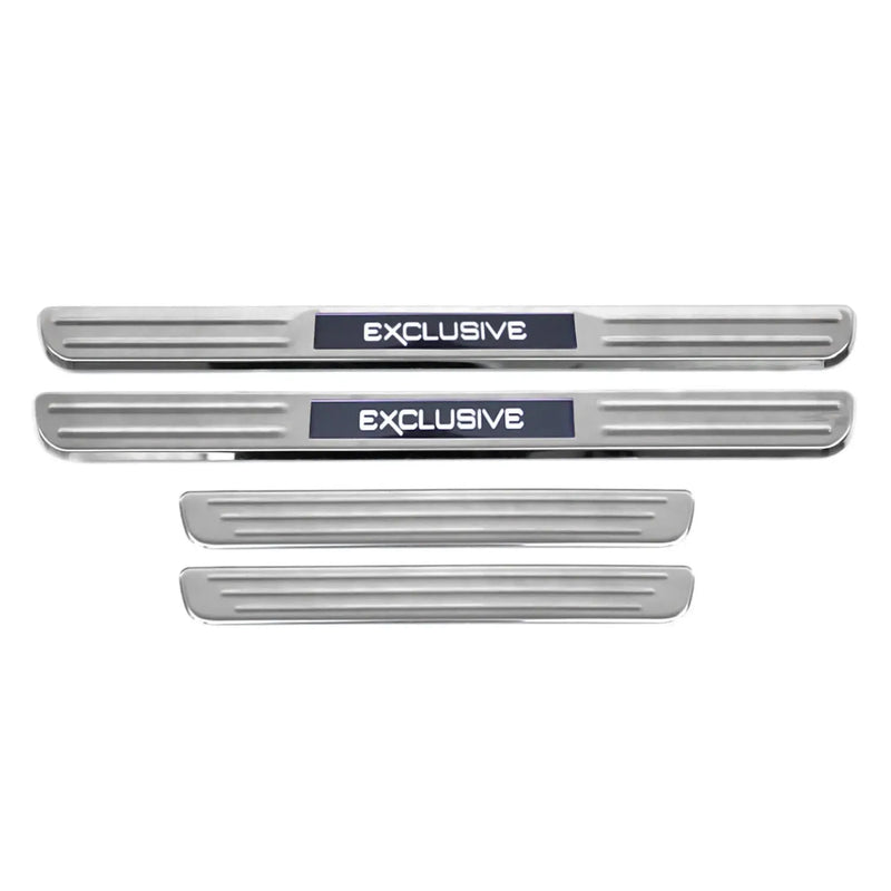 2006-2019 Mercedes B Class W245 W246 Door Sill Scuff Plate Illuminated Exclusive Steel Silver 4Pcs