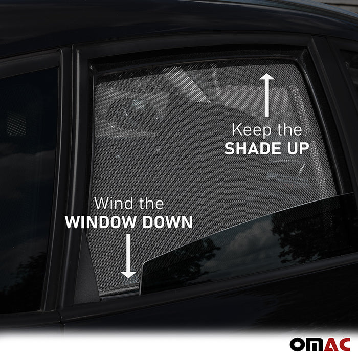 Side Rear Window Curtain Mesh UV Block for Jaguar I-Pace 2019-2024 Black 4Pcs