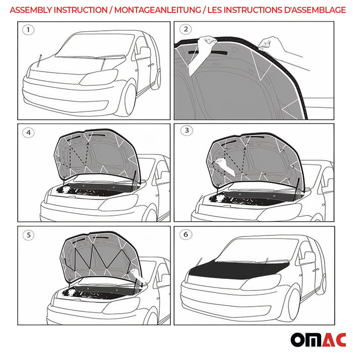 Car Bonnet Mask Hood Bra for RAM ProMaster 2014-2024 Black Full Coverage 1 Pc