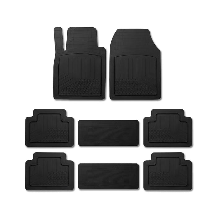 Floor Mats Liner 3-Row Car Waterproof Trimmable Rubber 3D Molded Protect 8+2 Pcs