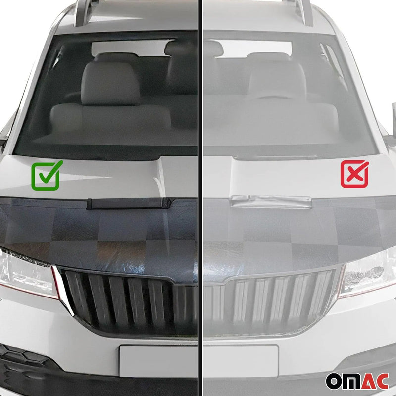 Car Bonnet Mask Hood Bra for VW Tiguan 2009-2017 Black Chequered 1 Pc - OMAC USA