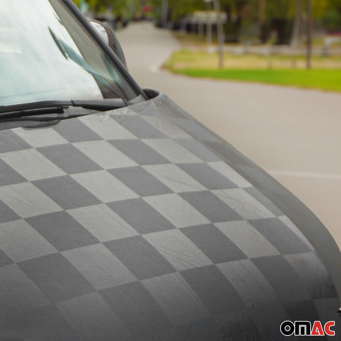 Car Bonnet Mask Hood Bra for Ford Transit 2015-2024 Black Full Cover Chequered