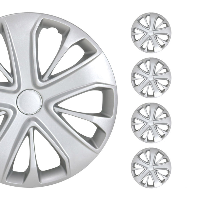 4x 15" Wheel Covers Hubcaps for VW Silver Gray