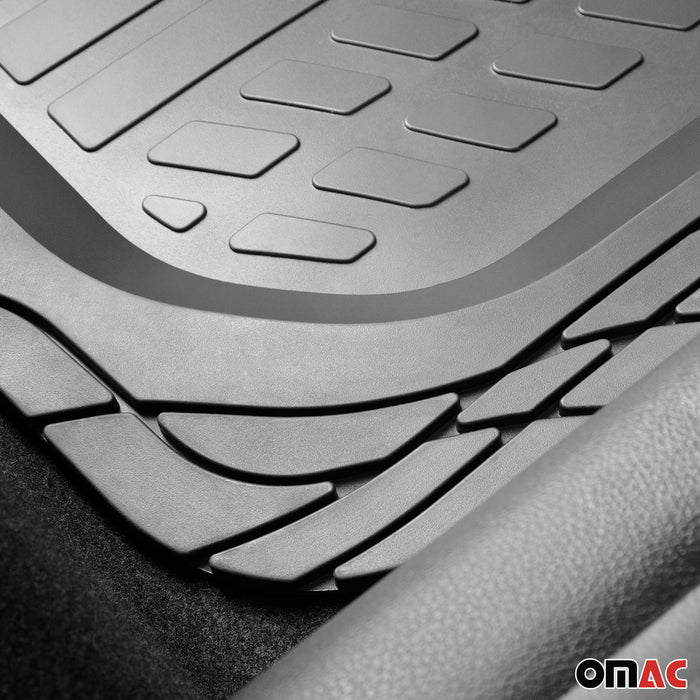 Trimmable Floor Mats Liner Waterproof for Ford Fusion 3D Black All Weather 4Pcs