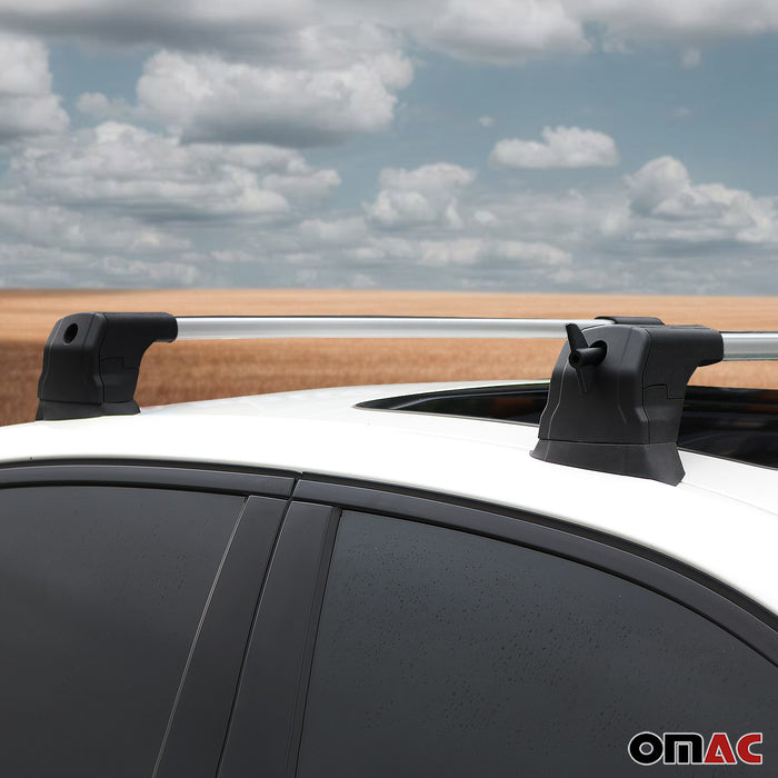 Fix Points Roof Racks Cross Bar Carrier for Mazda 3 Sedan 2014-2018 Gray 2Pcs