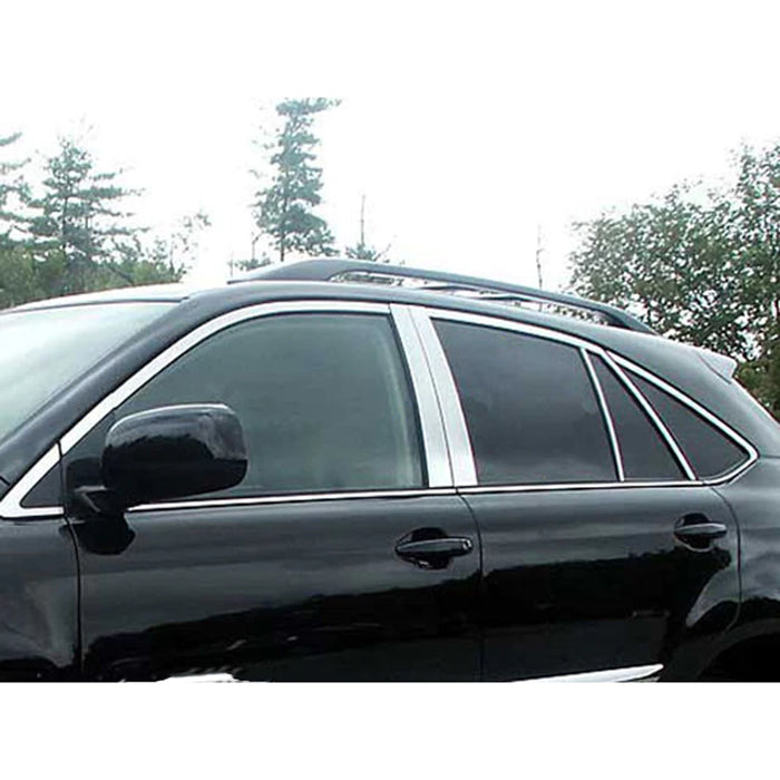 Stainless Steel Window Trim 14Pc Fits 2004-2009 Lexus RX330